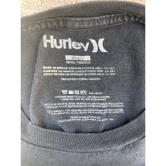 Hurley Top Men Size Small Black Graphic Short Sleeve Crewneck Tee Shirt Casual - Picture 5 of 5